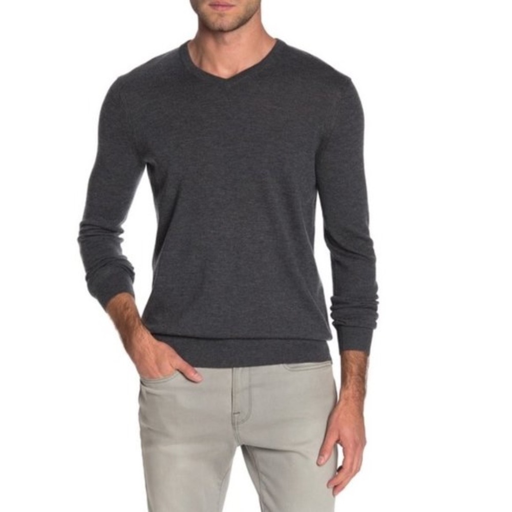Theory Harman Rinland Wool Blend V-Neck Sweater